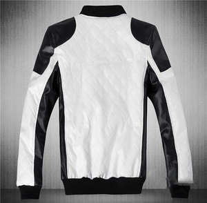 Blouson Bomber Homme de Luxe en Cuir PU Matelassé Coupe Slim Tendance Contraste Style Motard Veste Zippée Hiver Décontractée pour Homme - Product Image 2