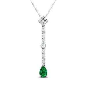 Collar con Colgante de Lágrima de Esmeralda Verde Intenso Cultivada en Laboratorio, Plata de Ley 925, Joyería para Mujer, Regalo, Joyería <span class=keywords><strong>Destiny</strong></span> - Product Image 1