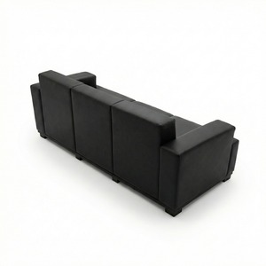 Conjunto de Sofá Esquinero Moderno para Oficina Ejecutiva y Sala de Estar, Cuero PU, Estructura de Madera Ecológica, Diseño Cuadrado Giratorio y Duradero - Product Image 4