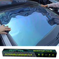 Film Caméléon Violet PET Auto-Adhésif Anti-UV à Changement de Couleur pour Vitres de Voiture 80% VLT Film Teinté Solaire pour Pare-Brise