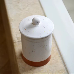 Recipiente de Almacenamiento Minimalista con Diseño Moteado, Tapa Hermética, Compacto, Ahorra Espacio, Bloquea la Humedad, Organizador para la Encimera de la Cocina - Product Image 3