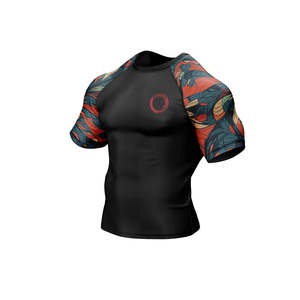 Custom Short <b>Sleeve</b> Men's MMA Rash Guard-Breathable Comfortable Custom Logo OEM Service High Quality Custom Color & Material - Product Image 5