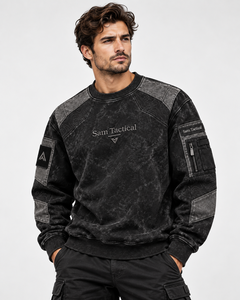 Sweat-shirts zippés pour hommes, coupe oversize, 100% coton, col rond, broderie appliquée, confortables pour l'hiver, style décontracté, prix de gros, effet délavé - Product Image 3