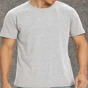 เสื้อยืดผู้ชายคุณภาพสูง ถักจากผ้าฝ้าย 100% เป็นมิตรกับสิ่งแวดล้อม ระบายอากาศได้ดี แห้งเร็ว สวมใส่สบาย แขนสั้น คอกลม สีพื้น ไม่มีลายด้านหน้า - Product Image 4