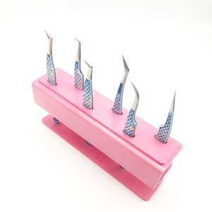 Pince à épiler professionnelle à pointe fine pour cils, design dégradé poli, emballage en boîte, antidérapante, ergonomique - Product Image 1