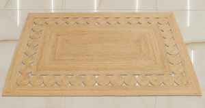 พรมปูพื้นสไตล์โบโฮทำมือจากปอกระเจา ขอบหยักถักแบบธรรมชาติ - Product Image 6