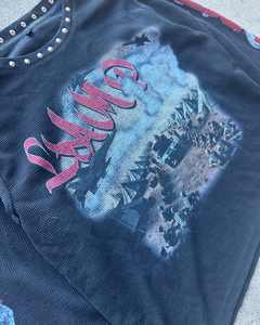 T-shirt gaufré surdimensionné noir personnalisé 100 % coton pour homme avec manches évasées et coupe carrée - Product Image 2