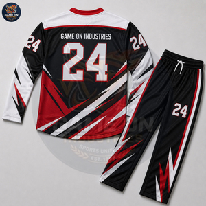 Private Lable Lightweight Durable OEM ODM Breathable Quick Dry Team Wear Long Sleeve Custom Sublimated Ice Hockey Uniform Sets - Product Image 4