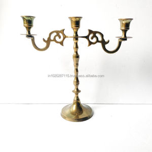 เชิงเทียนทองเหลืองแขนห้าส่วนวินเทจสำหรับการจัดแสงที่โรแมนติกพื้นที่นั่งเล่นหรูหราและโอกาสในการเฉลิมฉลองที่เป็นทางการ - Product Image 5