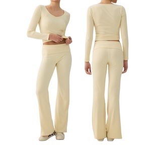 กางเกงโยคะเอวสูงไร้ตะเข็บสำหรับผู้หญิง ขายส่งตามสั่ง ระบายอากาศได้ดี ยกสะโพก ทรงขาบาน เหมาะสำหรับวิ่งและออกกำลังกาย - Product Image 5