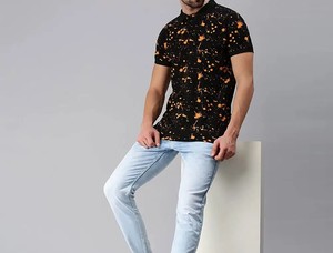 Chemise Homme Chic Personnalisable à Manches Courtes en Maille Respirante Grande Taille Imprimée – Vente en Gros à Prix Abordable - Product Image 4