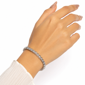 Bracelets tennis pour femmes en moissanite sertie en barre, en argent sterling 925, diamants ronds brillants, bijoux faits à la main - Product Image 4