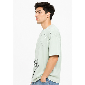 T-shirt en coton premium pour homme, respirant, manches courtes, col rond, logo personnalisé, vêtements en gros, t-shirt en coton personnalisé pour homme - Product Image 5
