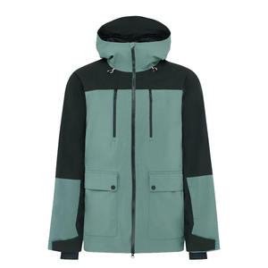 Men's Hooded Color Blocking Puffer Jacket <b>Waterproof</b> Casual <b>Winter</b> <b>Coat</b> With Zipper Closure Regular Fit - Product Image 1