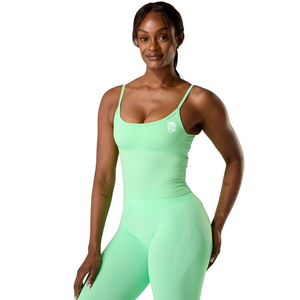 Push Tank Débardeur sans couture 2 en 1 avec soutien-gorge intégré Sculpting Fitness Activewear pour femme Vert Aurora - Product Image 2