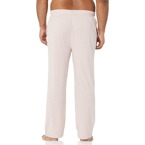 Men's <b>Light</b> Pink Cotton Pajama Pants Elastic Waist Drawstring Casual Side Pockets Breathable Lightweight Summer Wear - Product Image 3
