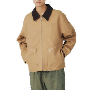 Hot Sale Custom Cotton Men's Heavy Embroidery Logo Zipper Winter <b>Work</b> <b>Canvas</b> <b>Jacket</b> Motorcycle Mechanic <b>Jacket</b> - Product Image 3