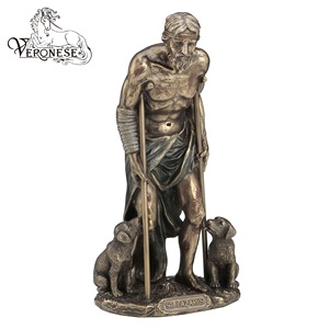 VERONESE DESIGN ST. LAZARUS RELIGIOUS LUXURY EUROPEAN RESIN FIGURINE <b>HAND</b>-PAINTED ARTISTIC HOME DECORATION 10.5x8.5x20.5CM - Product Image 1