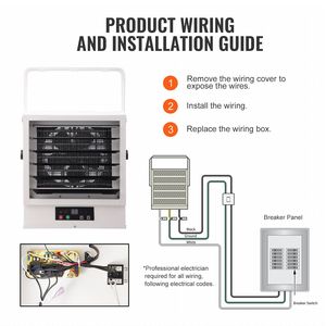 Riscaldatore Elettrico da Garage 10000 Watt, Digitale, Ventilato, Montaggio a Parete/Soffitto, Stile Mini, Telecomando, Spina USA, Protezione dal Surriscaldamento - Product Image 6