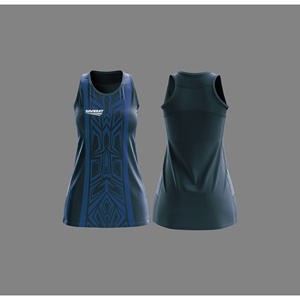 Ensemble de maillots de netball professionnels |   Uniforme de netball par sublimation avec logo, nom et numéro de l'équipe |   Polyester respirant - Product Image 2