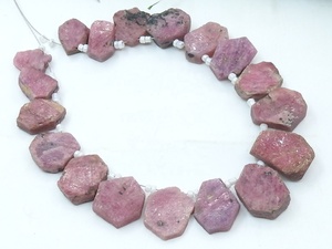 Tranche de cristal de rubis naturel brut, brin de 8 pouces, 10-18 mm, pierre brute en vrac rose, fournitures pour la fabrication de bijoux, vente en gros - Product Image 5
