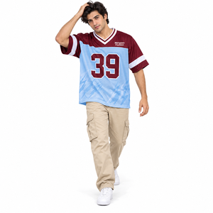 Pull-over unisexe oversize pour le jour du match de football avec col et poignets contrastants, idéal pour les rassemblements en extérieur pour hommes - Product Image 2