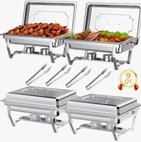Ensemble de réchauds pliants haut de gamme 9QT avec 4 pinces à nourriture pour la restauration de fêtes et de banquets au meilleur prix