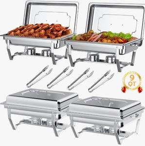 Juego de Recipientes para Buffet Plegable Premium de 9QT con 4 Pinzas para Alimentos, Ideal para Fiestas y Banquetes, al Mejor Precio - Product Image 2