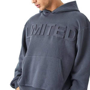 เสื้อฮู้ดดี้โอเวอร์ไซส์ผู้ชาย สีพื้น ผ้าฝ้ายฟอก เฟรนช์เทอร์รี่ สวมใส่สบาย มีกระเป๋าโลโก้ด้านหน้า เหมาะสำหรับใส่ในฤดูใบไม้ร่วง - Product Image 5