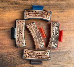 คลิปหนีบผมหนังแบบตะวันตกกิ๊บหนีบผมแบบหนีบหนังวัวสำหรับผู้หญิงอุปกรณ์แต่งผมแกะสลัก - Product Image 3