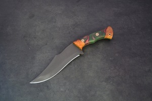 Handmade Stainless Steel <b>Clip</b> Point Bowie Knife 15 Inch Etched Blade Resin Handle Leather Sheath Camping Survival Outdoor Knife - Product Image 4