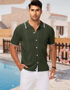 Chemises Polo en Lin pour Hommes à Manches Courtes Boutonnées – Décontractées, Habillées ou de Plage – Tendances Estivales - Product Image 6