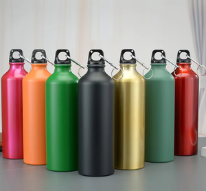 Bouteille en aluminium pur à 99,7 %, design personnalisé, réutilisable, haute qualité, pour le sport et les activités de plein air, avec bouchon à vis sécurisé, écologique. - Product Image 2