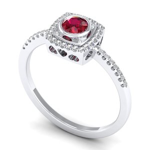 REYES – bague en argent Sterling 925 pour femmes, certifiée GRA, Moissanite, pierre de naissance, coupe ronde, 0.25 Carat, bijoux en pierres précieuses rubis - Product Image 2