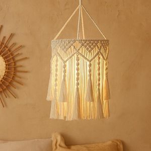 Pantalla de Lámpara de Macramé Artesanal, Cubierta de Luz Colgante Hecha a Mano con Cuerda para Decoración de Bodas y Eventos - Product Image 2