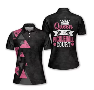 Pickleball Custom Sublimation Athletic <b>Shirt</b> Breathable Eco-Friendly Spandex/Cotton <b>Half</b> Sleeve Button-Up Collar Quick Unisex - Product Image 2