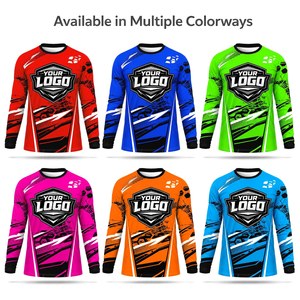 Camisetas Personalizables de Motocross Todoterreno de Manga Larga para Hombres y Mujeres, Transpirables, de Secado Rápido, para Carreras de Cross Country - Product Image 3