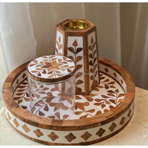 Ensemble de Bukhoor élégant en nacre bleu ciel, plateau en résine, brûleur d'encens, boîte de rangement, décoration de luxe faite à la main - Product Image 3