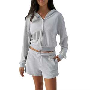 Wholesale Fitness Gym Clothing Custom 2 Piece Set Women High Waist Biker Shorts and <b>Crop</b> <b>Top</b> Sets 2026 - Product Image 1