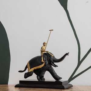 Masterpiece Handmade Brass <b>Elephant</b> Figurine Rider Modern Animal Sculpture Tabletop <b>Decor</b> Living Room Ornament Pop Art - Product Image 3