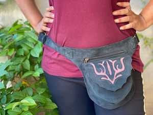 Stylish Vintage Genuine Suede Leather Hip Waist <b>Pocket</b> <b>Belts</b> Pure Leather Bum Bag - Product Image 4