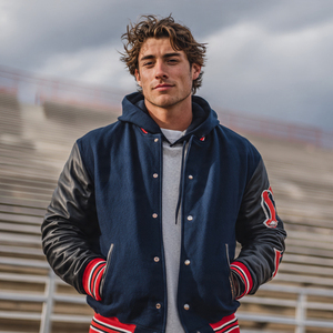 Chaqueta Varsity de Béisbol para Hombre, Talla Grande, Cuello Redondo, con Botones, Chaqueta Varsity Extra Grande para Hombre - Product Image 4