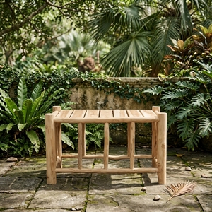 Mesa de Centro Rectangular Moderna Mario de Madera de Teca Sólida, No Plegable, para Uso en Exteriores, para Hotel y Sala de Estar, 90x50x60 cm - Product Image 5