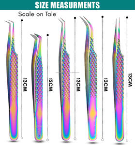 Custom eyelash extension Tweezer volume lash tweezers eyelash Tool Set Stainless Steel Eyelash Extensions Tweezers diamond grip - Product Image 3