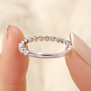 0.55 Carat Round Lab Grown <b>Diamond</b> Floating Bubble Eternity Wedding Band Stackable Bridal <b>Ring</b> 14K 18K Solid Gold Fine Jewelry - Product Image 5