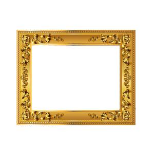 High Quality Golden <b>Rectangle</b> Metal <b>Mirror</b> Frame with Ornate Scrollwork Design <b>for</b> <b>Wall</b> Decor - Product Image 1