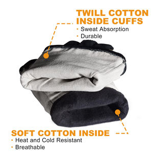 Guantes de Seguridad de Cuero para Trabajo, Guantes Protectores Largos Absorbentes de Sudor para Soldadura TIG y Soldadura Eléctrica - Product Image 2