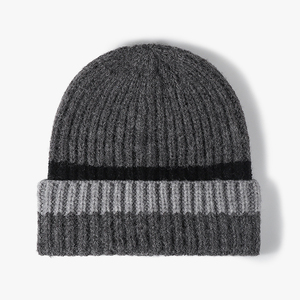 Extended Wide Ribbed Cuff Beanie <b>Hat</b> Men Classic Fit Thick Padded Cotton Blend Extra Thick Warm Outdoor Caps - Product Image 2