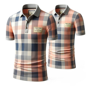 Camisetas Polo a cuadros de algodón de punto 100% para hombre, camisetas transpirables informales de manga corta con cuello botón hecho a medida XS XL Stylish Golf Tennis - Product Image 5