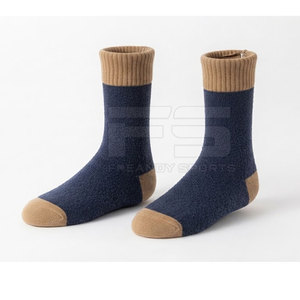 Comfortable <b>Best</b> Selling Casual <b>Socks</b> Breathable Sustainable Solid Color Daily Wear <b>Men</b> Cotton/Wool Winter - Product Image 5
